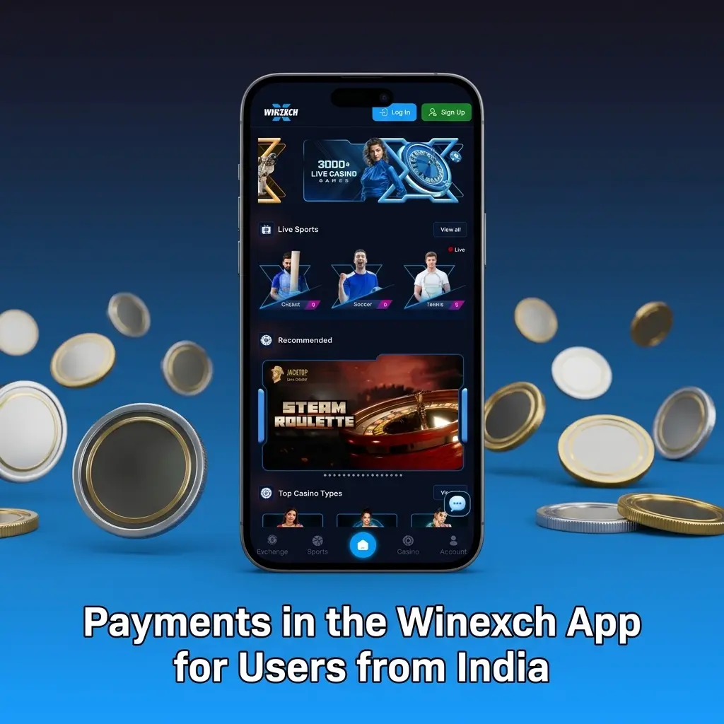 Winexch app payment methods for India including UPI, Paytm, Net Banking, Skrill, and Bank Transfer options