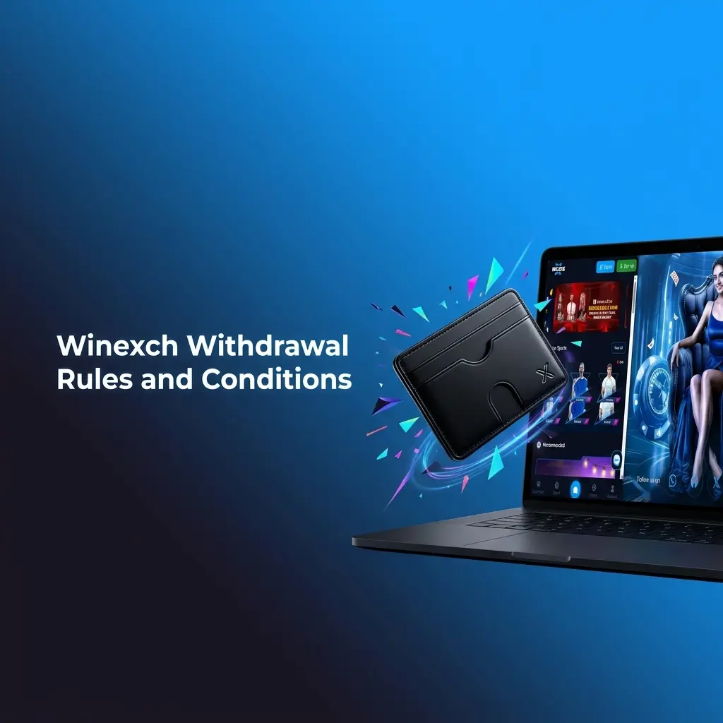 Winexch withdrawal rules showing KYC verification, bonus wagering, payment methods, limits, and processing windows
